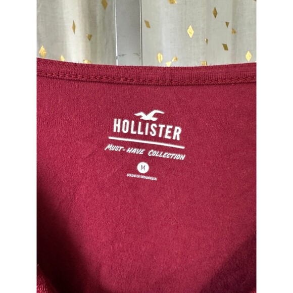 NWT Hollister Must Have Collection Floral Lace Front Lace Up Tie Long Sleeve Top - Picture 4 of 5